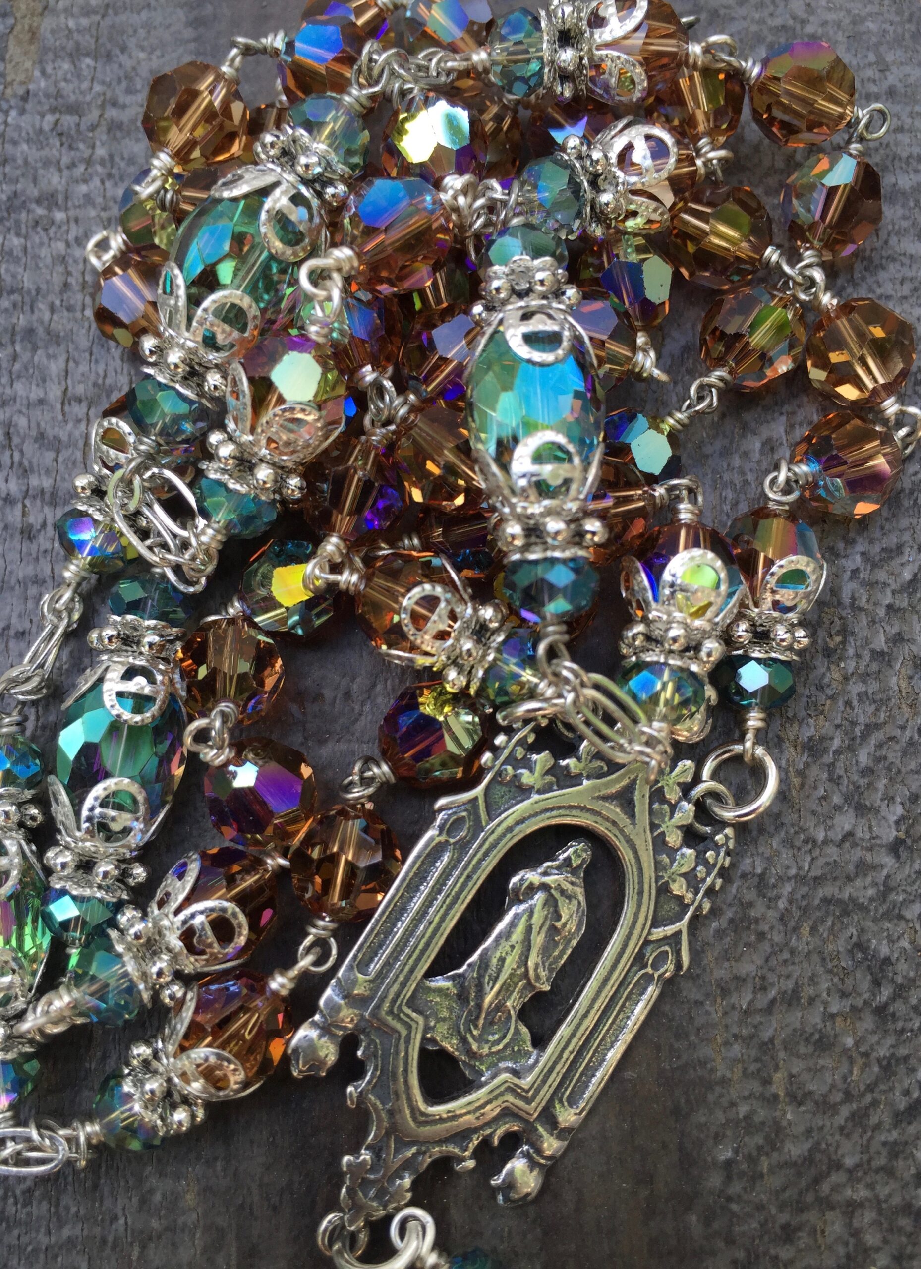 Amber Topaz Crystal Rosary – 8mm