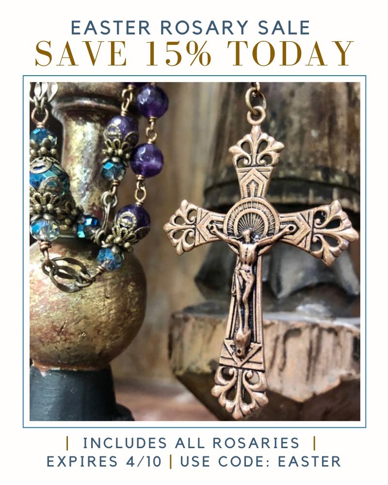 Cross pendant w/ Jesus - Easter Rosary Sale - Save 15% w/ code "EASTER"