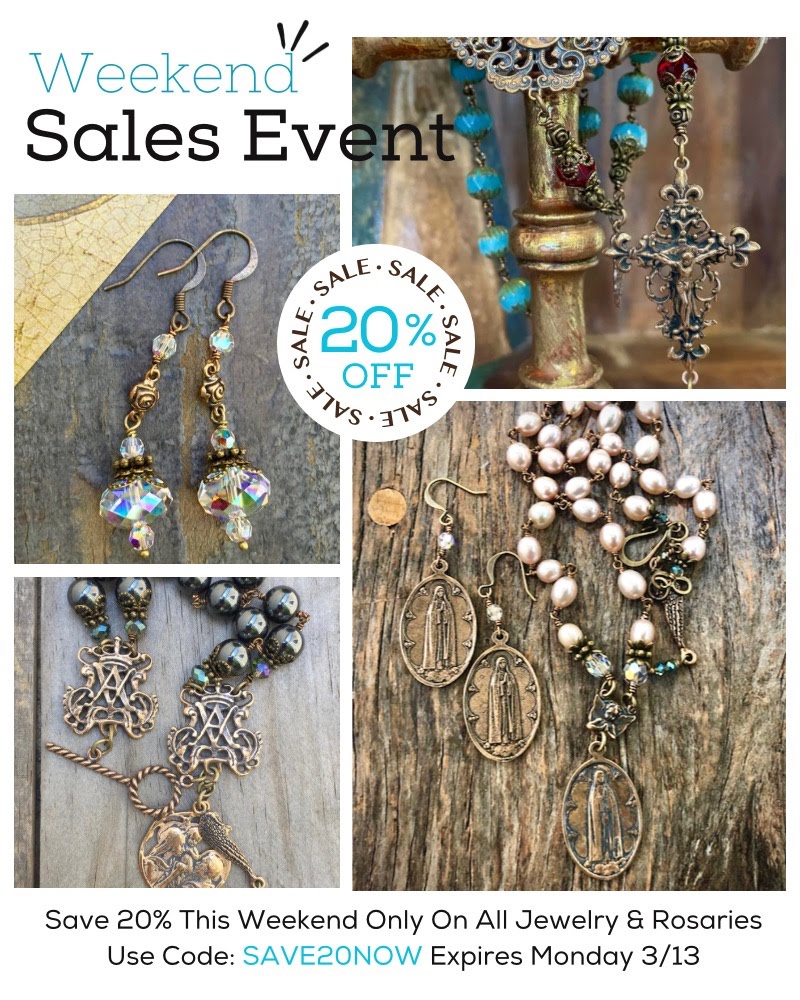 Save 20% on Jewelry & Rosaries with code SAVE20NOW